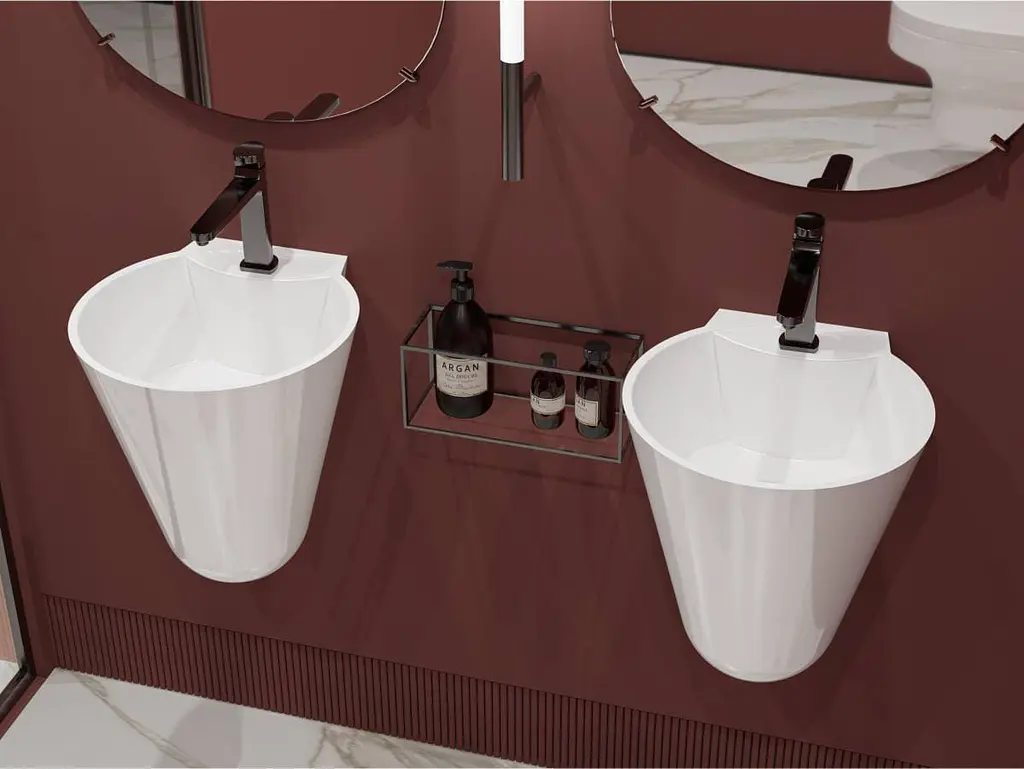 Умивальник Miraggio SMART (0000240) Miramarble, Глянцевий, Підвісний, Білий - фото 5