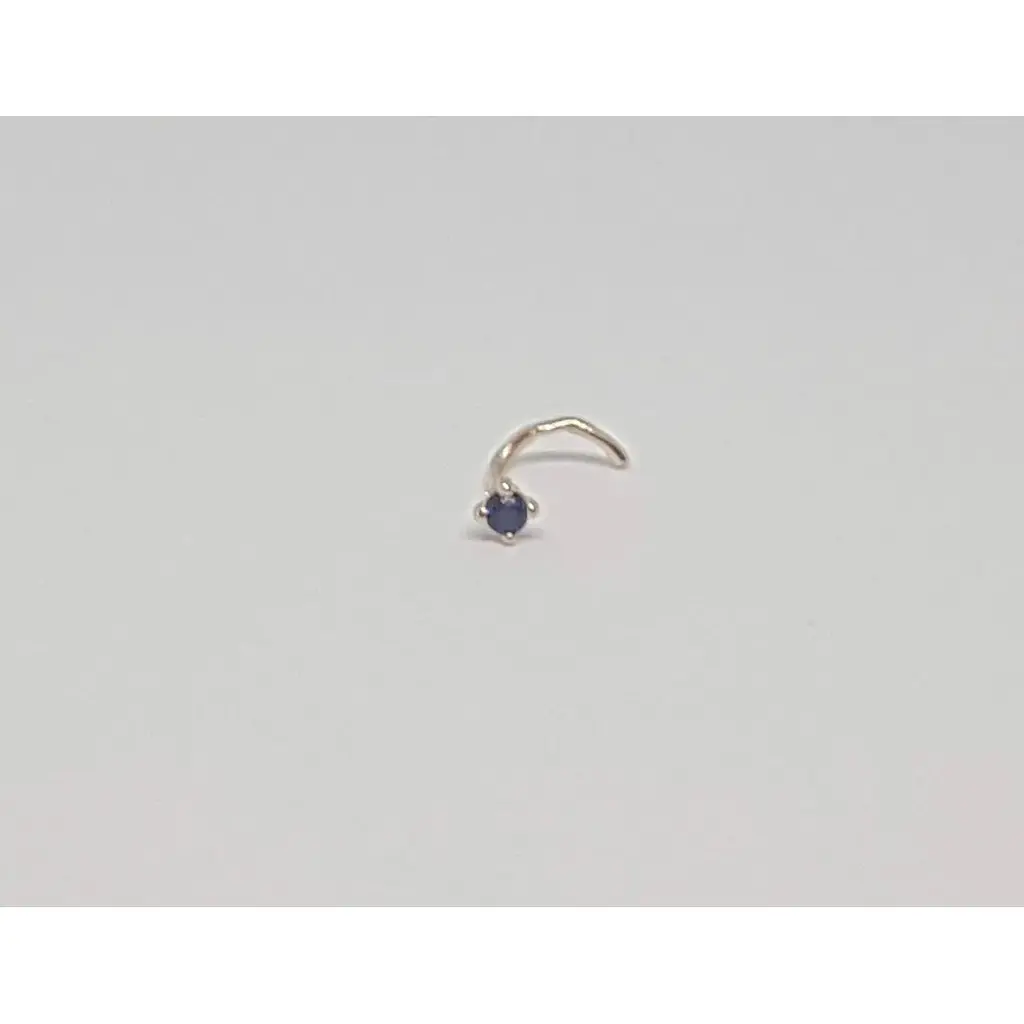 Золотая серьга-пирсинг в нос Dear с фианитом. 1018.1 Синий - фото 3