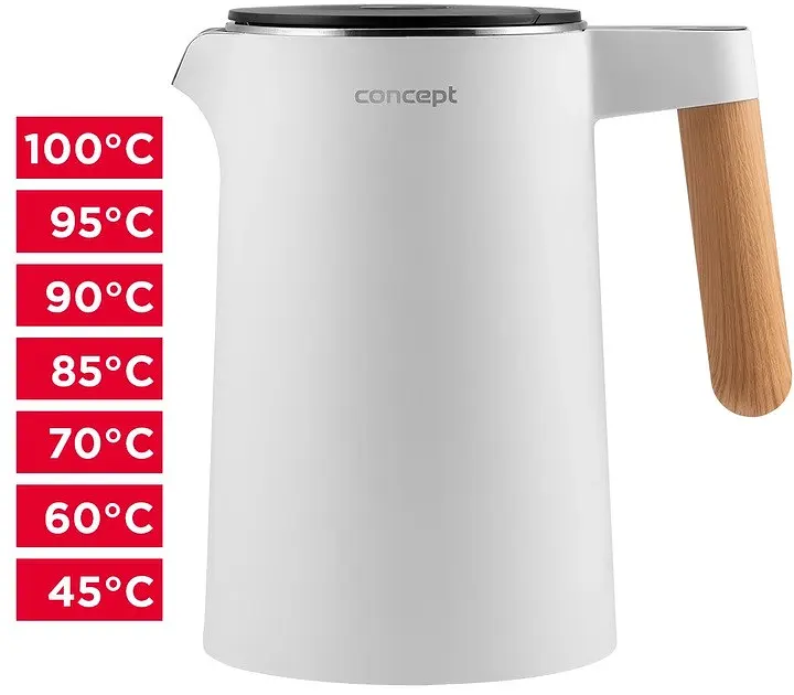Електрочайник із регулятором температури Concept RK3300 Salt & Pepper - фото 7