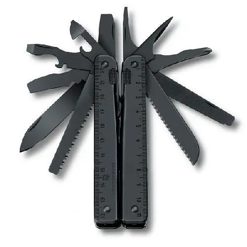 Мультитул Victorinox Swisstool BS 115мм,29функ,чорн.лезо,чорн+чорн.нейлон.чохол - фото 2