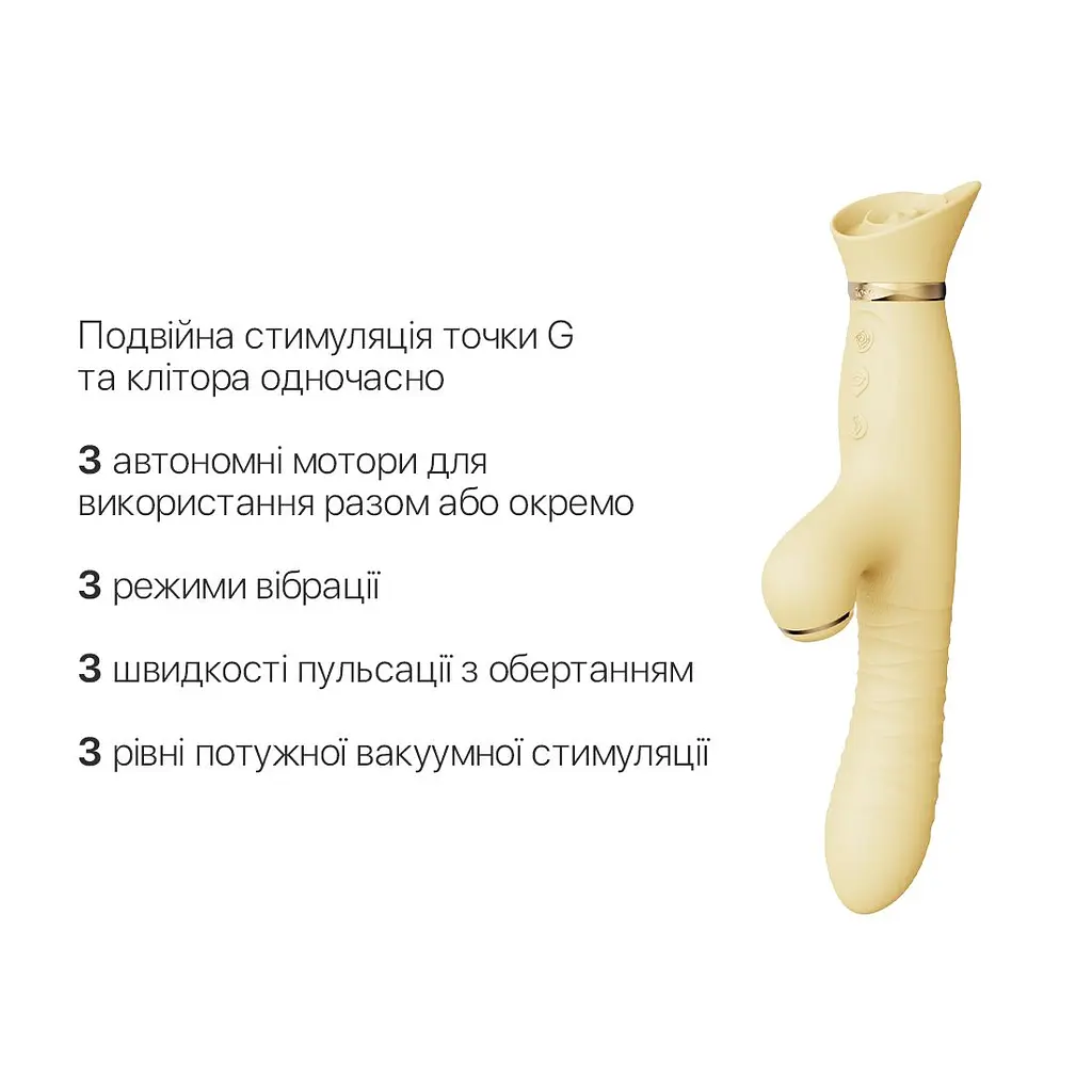 Пульсатор-вібратор із вакуумною стимуляцією клітора Zalo - ROSE Thruster Lemon Yellow - фото 4