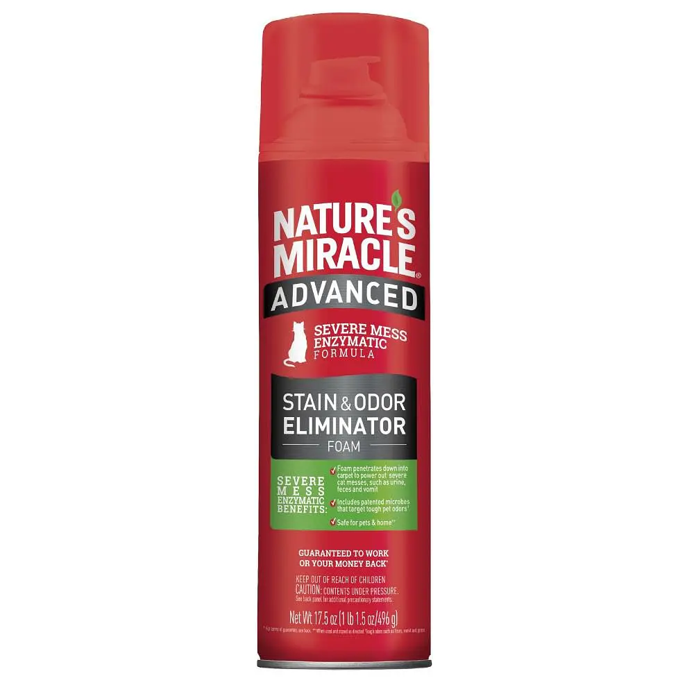 Уничтожитель-пена Nature's Miracle Advanced Stain and Odor Eliminator для удаления пятен и запахов от кошек с усиленной формулой 518 мл - фото 2