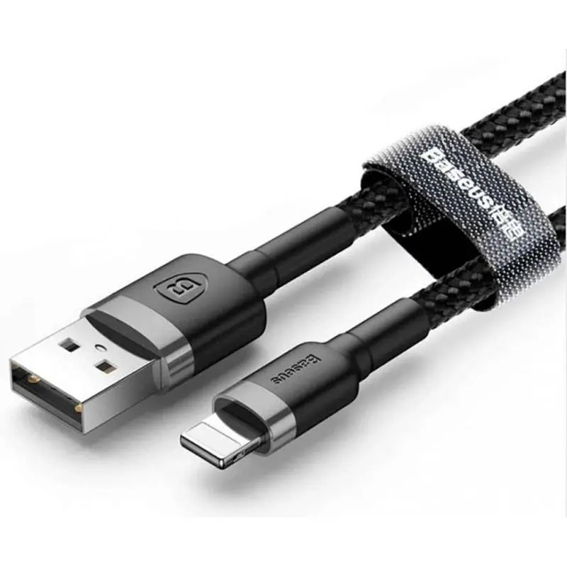 Дата кабель Baseus Cafule Lightning Cable 2.4A (1m) (CALKLF-B) Сірий/Чорний - фото 2