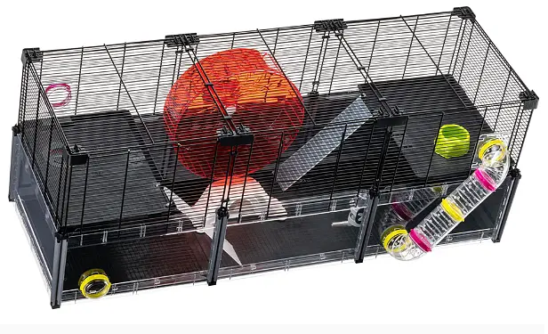 Модульна клітка для хом'яків та мишей Ferplast Multipla Hamster Lagre з аксесуарами чорна 107.5x37.5x42 см 57007417 - фото 7