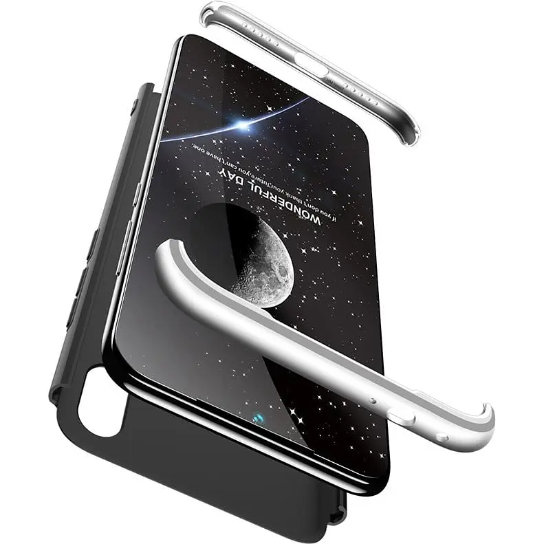 Чохол-накладка GKK 3 in 1 Hard PC Case Xiaomi Redmi Note 7 Silver/Black - фото 2