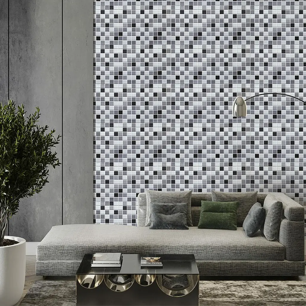 Декоративна панель Sticker Wall ПВХ 960х480х4мм Чорно-біла мозаїка SW-00001432 - фото 6