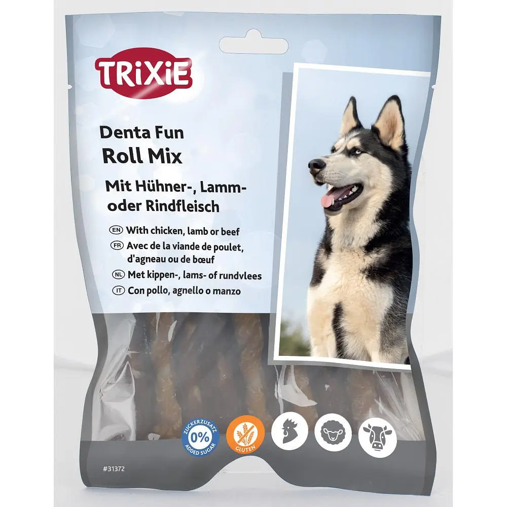 Ласощі Trixie Denta Fun Chewing Rolls Mix для собак Паличка для чищення зубів асорті 10 см 250 г (арт.31372)