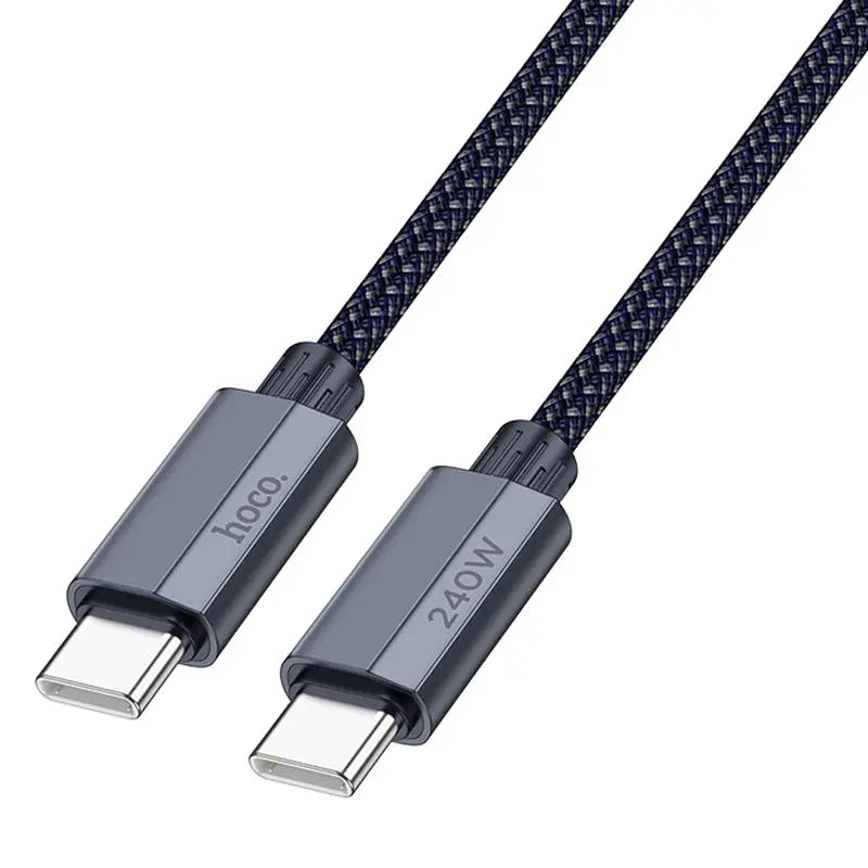 Дата кабель Hoco U134 Primero Type-C to Type-C 240W (1.8m) Dark Blue - фото 2