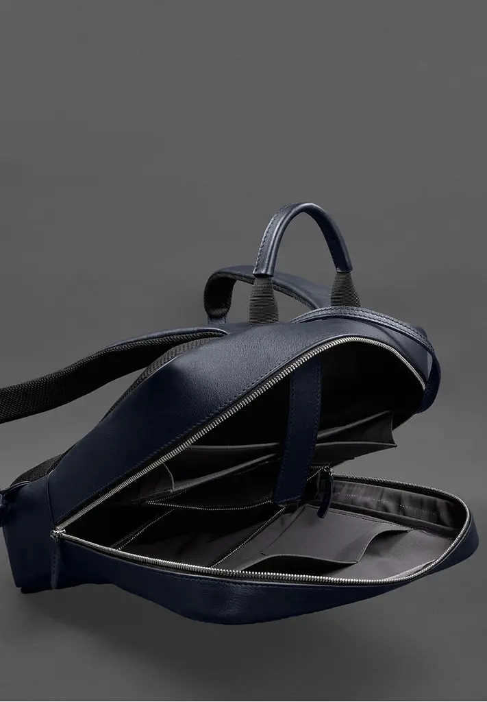 Шкіряний рюкзак Foster 1.1 Темно-синій - фото 5
