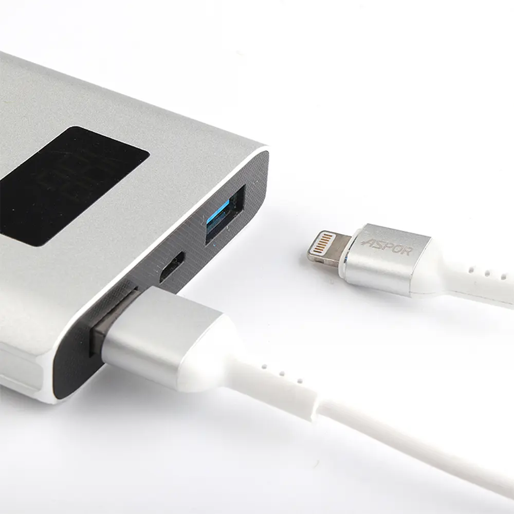 Кабель Aspor A122 USB – Lightning (2.1A/1.2м)- білий - фото 2