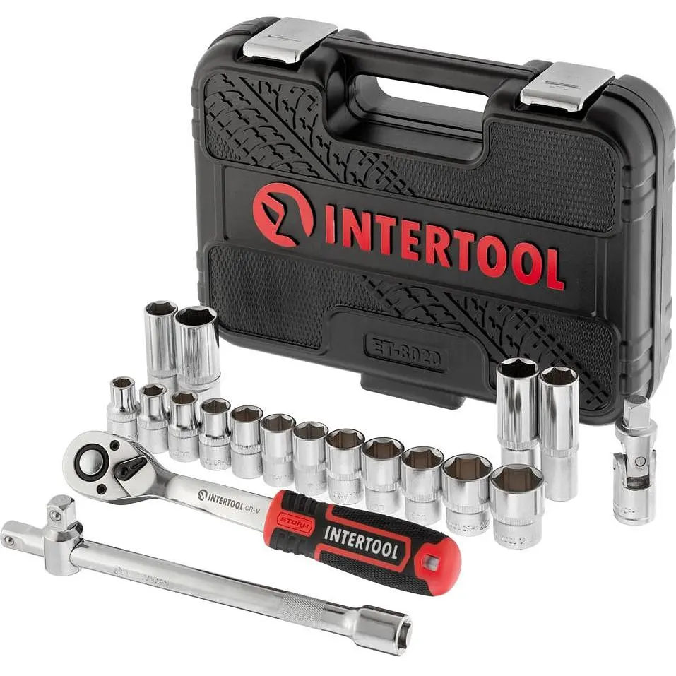 Набір торцевих головок із тріскачкою Intertool ET-8020 20 шт. [98833] - фото 2