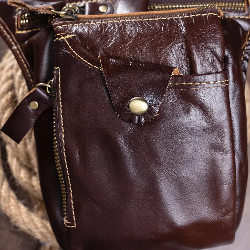 Сумка кожаная мужская Vintage 16х22х3,5 см sum0012284 - фото 9