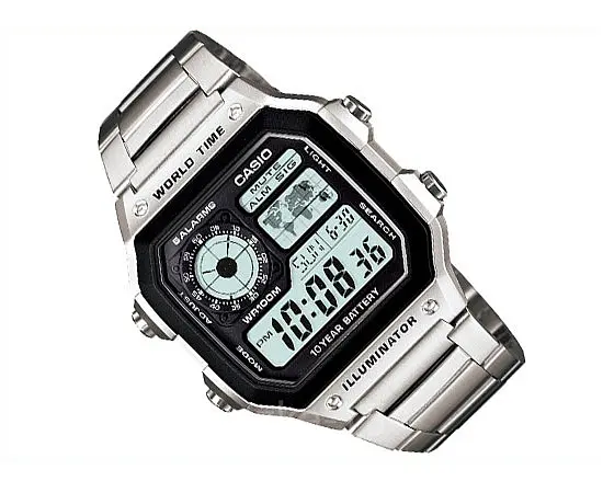 Сталеві чоловічі наручні годинники Casio оригінал Японія Collection AE-1200WHD-1AVEF зі сталевим браслетом - фото 2