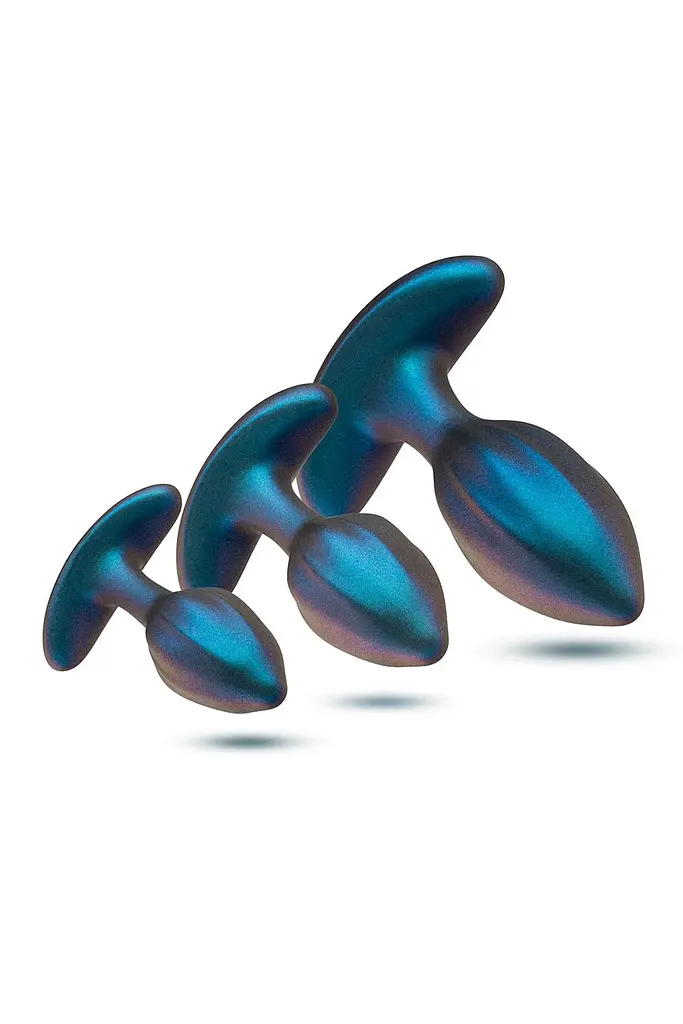 Набір анальних пробок Matrix Cosmos Plug Kit Anal Adventures 3 шт. (синій) - фото 4