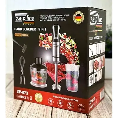 Блендер Zepline ZP-074 измельчитель миксер многофункциональный погружной 5в1 1500 Вт красный - фото 3