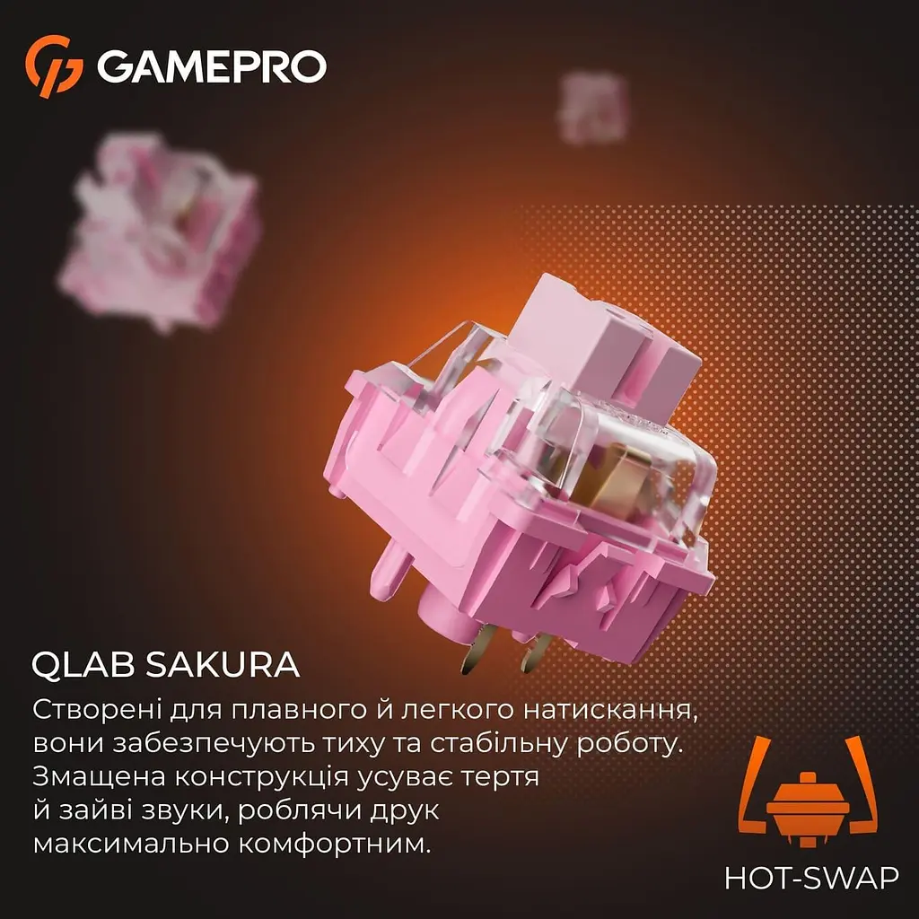 Клавіатура GamePro MK160 V2 Warden QLAB Sakura Black (MK160-V2-B-QS) - фото 9