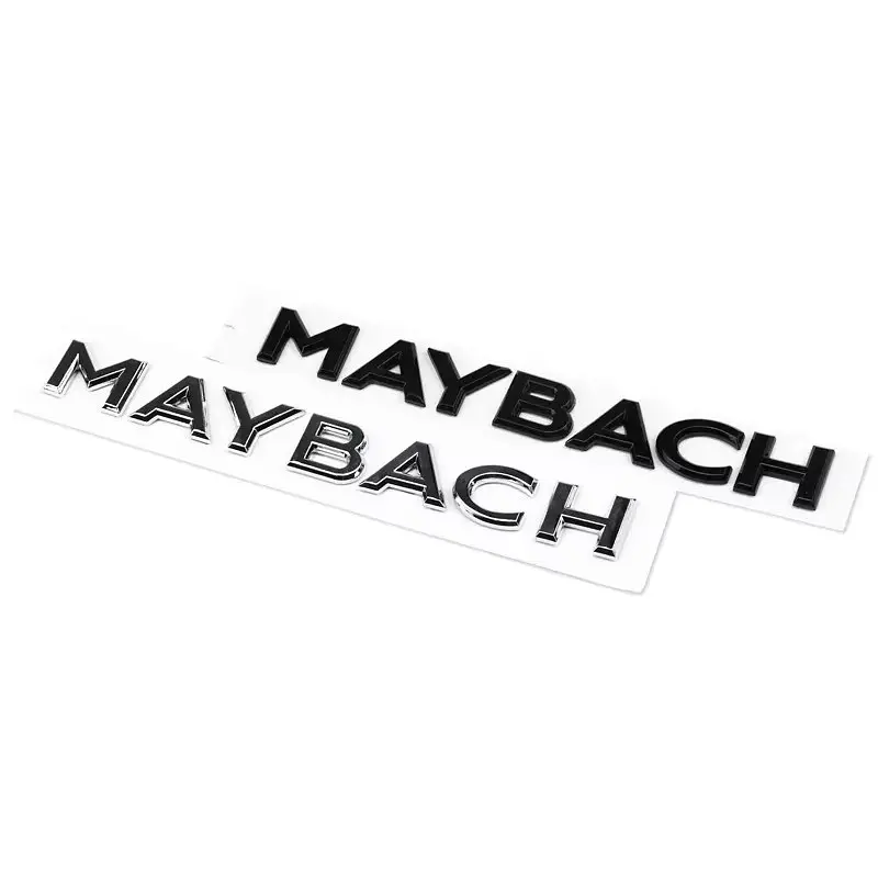 Емблема напис Maybach глянцева Чорна 195 мм Пластик на скотчі (Завод) - фото 2