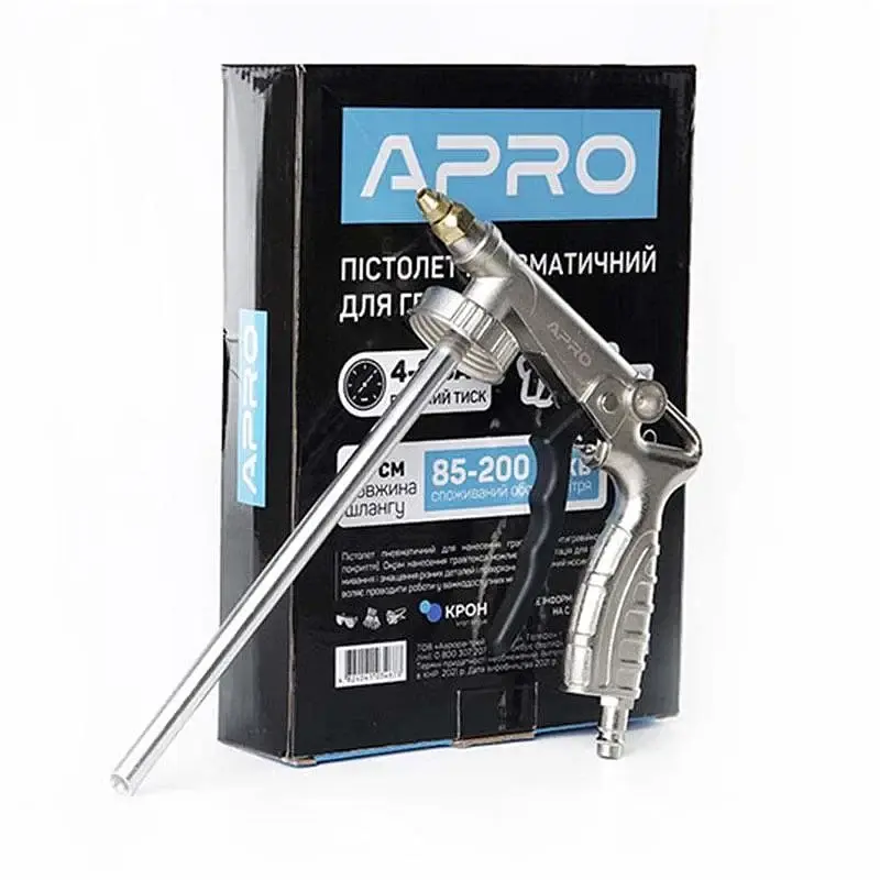 Пневмопістолет для гравітекса Apro 1/4" 4-6 бар з гнучкою насадкою 30412 - фото 2
