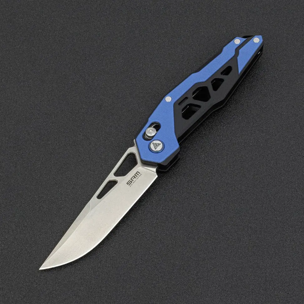 Ніж складаний туристичний SRM Mecha 9225-GI, (8.3 см) D2 / G10 блакитний - фото 6