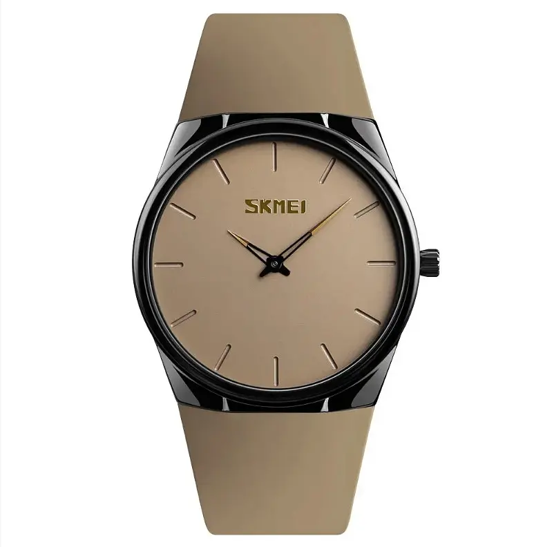 Наручные классические часы Skmei 1601S коричневые - фото 2