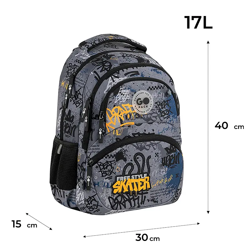 Рюкзак GoPack Education 175M-5 Free Style Сіро-чорний (GO26-175M-5) - фото 2