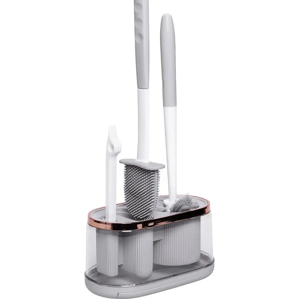 Набор аксессуаров для туалета Household Cleaning Products с серой подставкой HP-35015-47G - фото 3