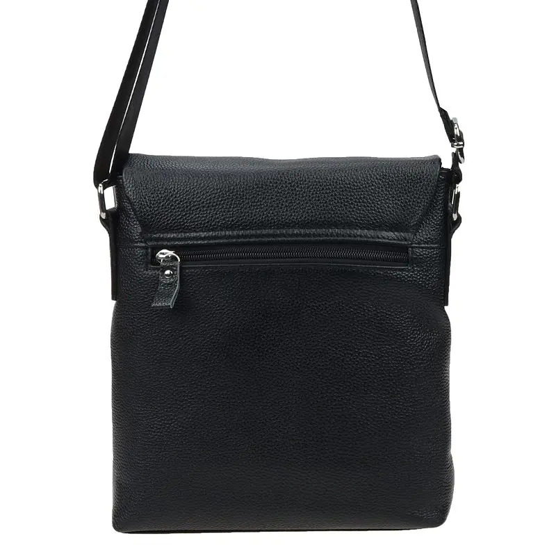 Чоловіча сумка Borsa Leather k10013-black 28х26х5 см Чорний - фото 3