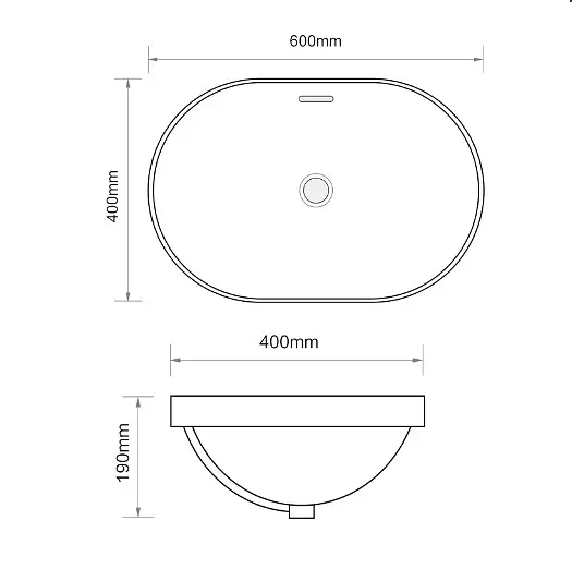 Раковина Mixxus Premium ELLIPSE-1601 з переливом (MP6569) - фото 3