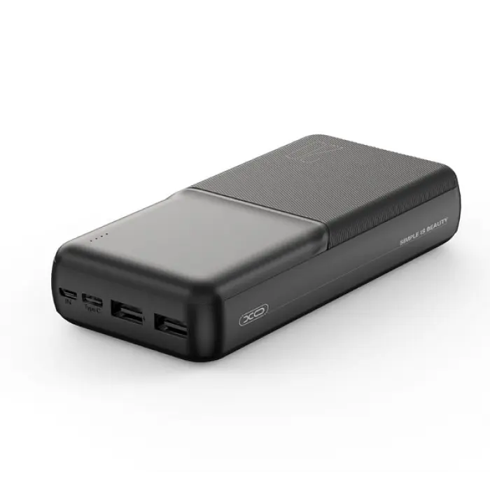 Повербанк чорний, зовнішній акумулятор, Power bank ХО РR252 20000 mAh 2xUSB-A - фото 3