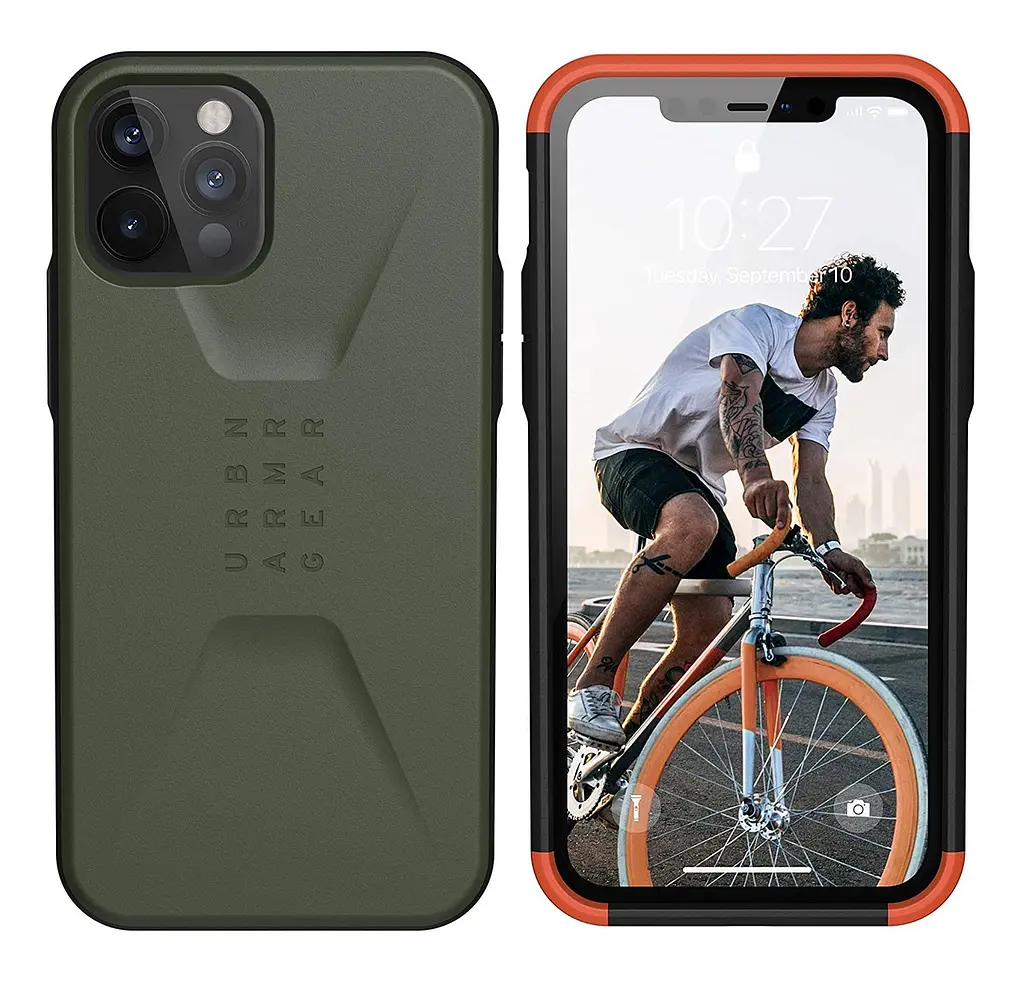 Чохол протиударний UAG Civilian 11235D117272 (Original) для iPhone 12/12 Pro (6.1") Olive Drab - фото 6