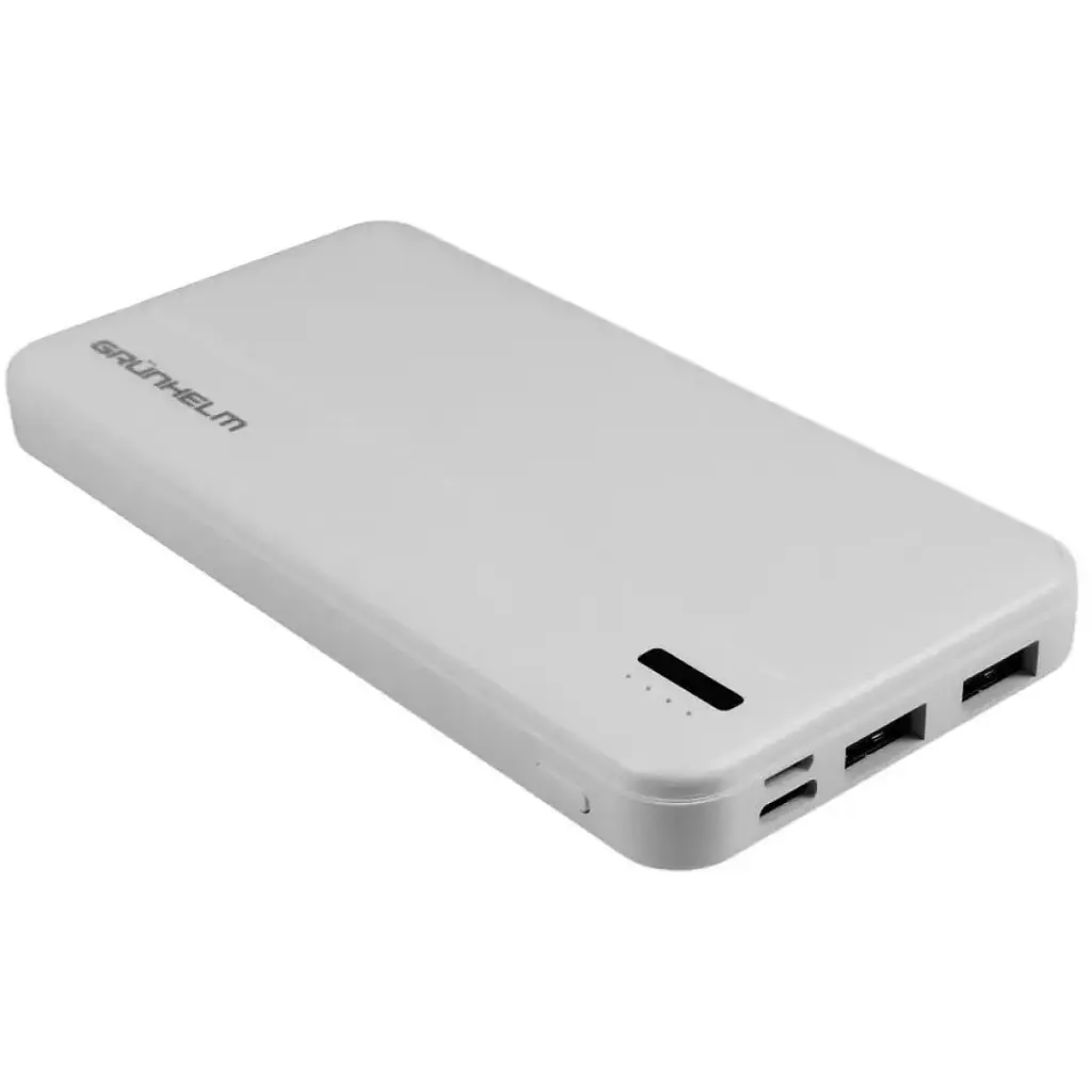 Портативная батарея Grunhelm GP-10W Power Bank 10.000 mAh белая (137518) - фото 3