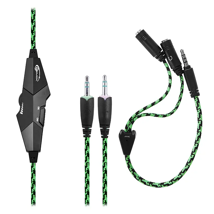 Наушники Gemix X-350 Gaming Black/Green, 2 x Mini jack (3.5 мм), накладные, кабель 2.4 м - фото 2