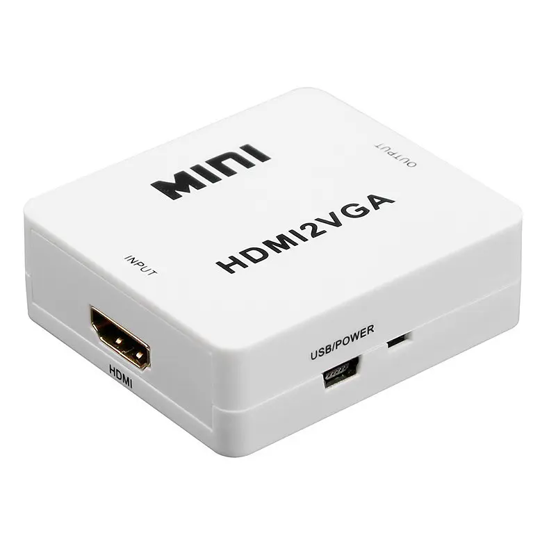 Конвертер перехідник відеосигналу RIAS HDMI до VGA аудіо Mini White (3_00897) - фото 2