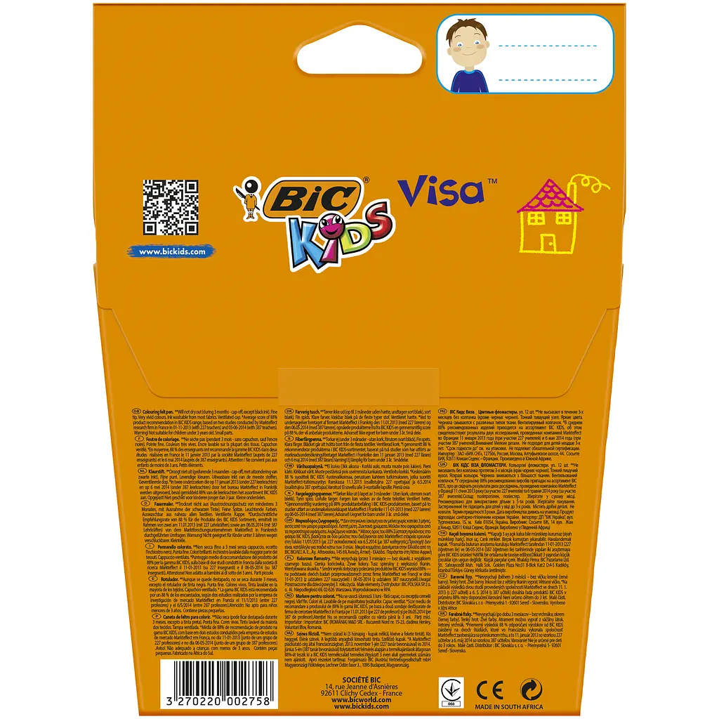 Фломастери BIC Kids Visa, 12 кольорів (888695) - фото 2
