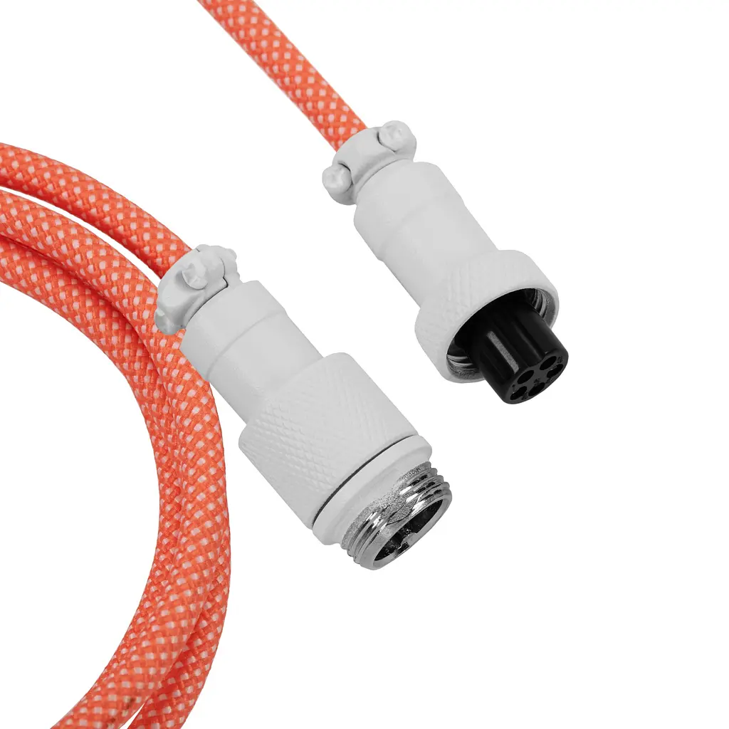 Кабель Keychron USB-A/USB-C > USB-C заряджання/синхронізації, 1.36м, Type-C, Coiled Aviator, оранжевий - фото 3