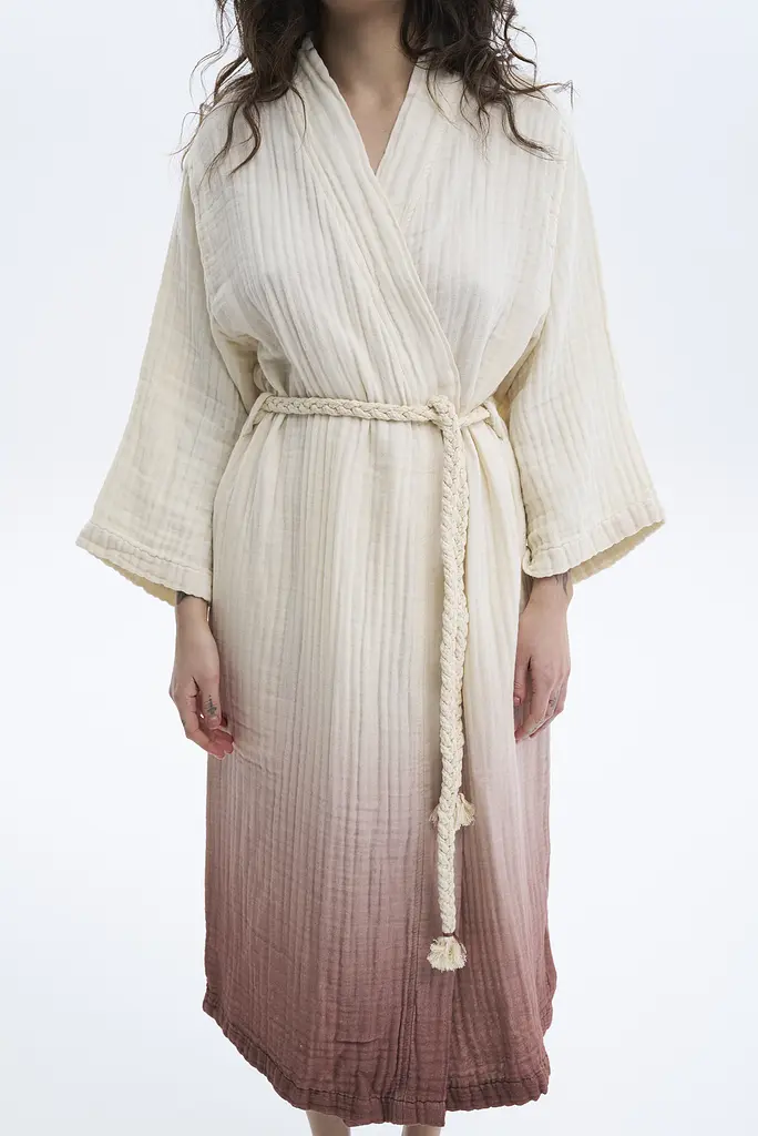 Халат Lotus Home - Nitra muslin beige S/M - фото 4