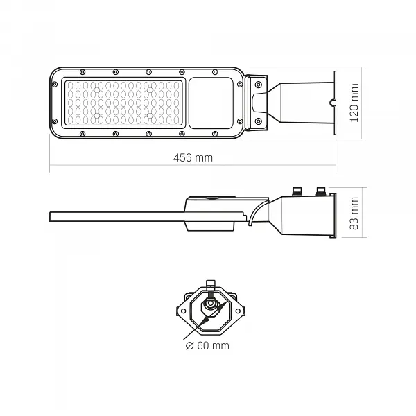 LED фонарь уличный VIDEX IP65 SLE17 50W 5500Lm 5000K 220V - фото 8