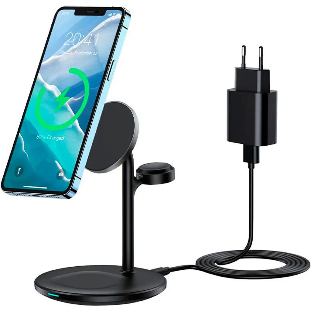 Беспроводное зарядное устройство Choetech T585-F 3in1 Magnetic Wireless Charging Black [123385] - фото 8
