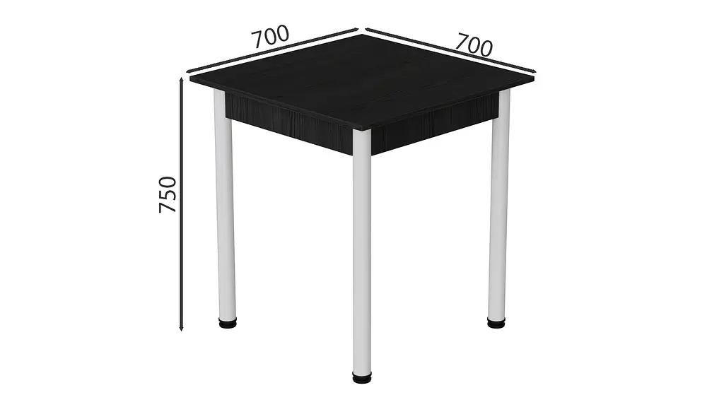 Стол кухонный Ferrum-decor Агата 75x70x70 Белый ДСП Сосна Кембра 16мм (FRD-105670) - фото 3