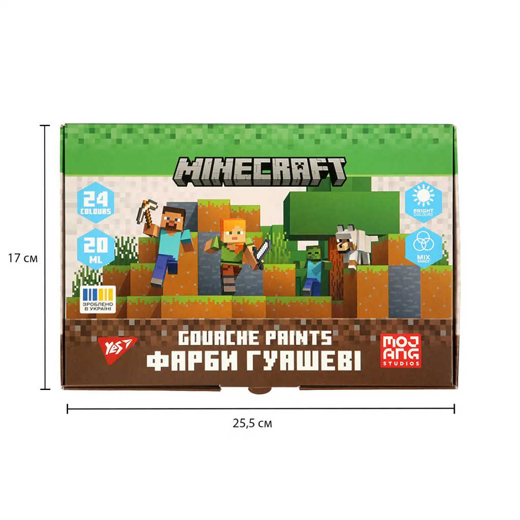 Гуашеві фарби Yes Minecraft 24 кольорів по 20 мл (230409) - фото 6