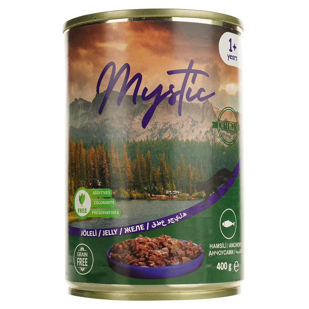 Влажный корм для кошек Mystic кусочки анчоуса в желе 400 г (609089) - фото 2
