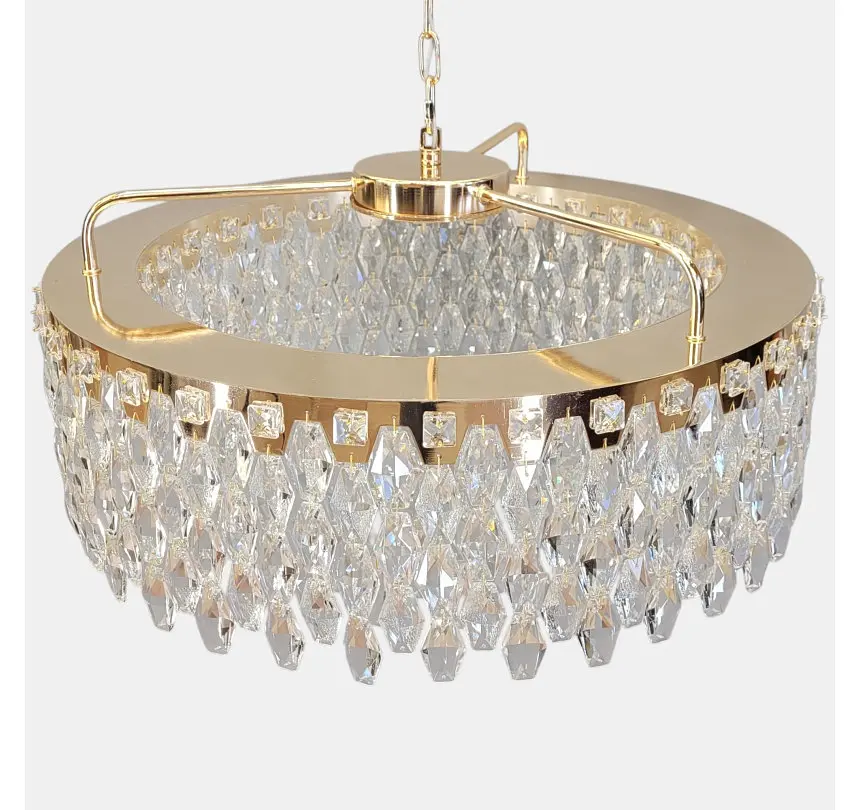 Кругла кришталева люстра 582-600GD Artlight із золотим корпусом та LED світлом - фото 6