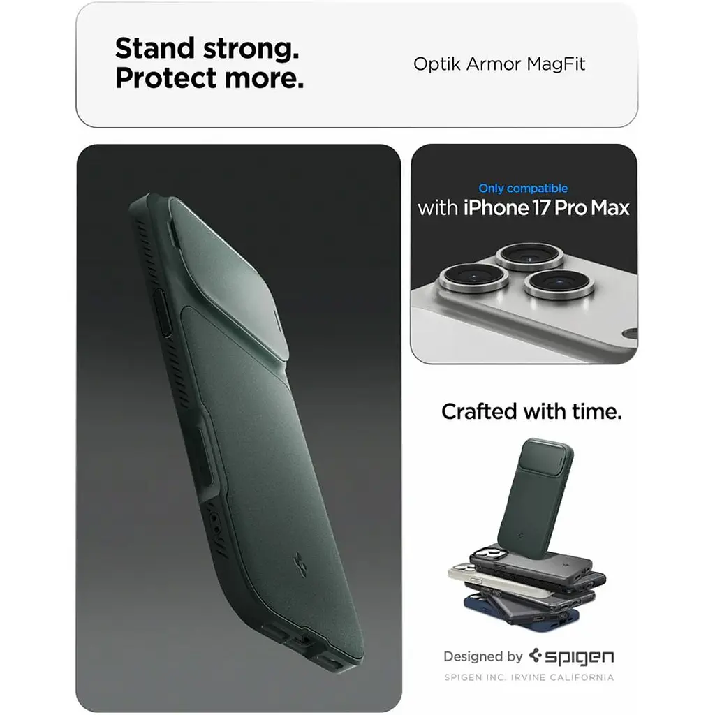 Чохол Spigen Optik Armor для iPhone 17 Pro Max Abyss Green (ACS09901) - фото 13