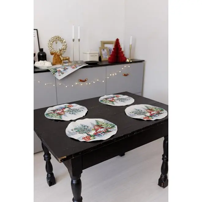 Серветка Прованс Різдвяне багаття гобеленова D-35 см (36429) - фото 4
