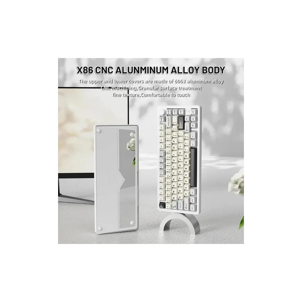 Клавіатура Attack Shark X86 RGB Wireless/Bluetooth/USB UA Starlight White (X86SW_AS) - фото 5