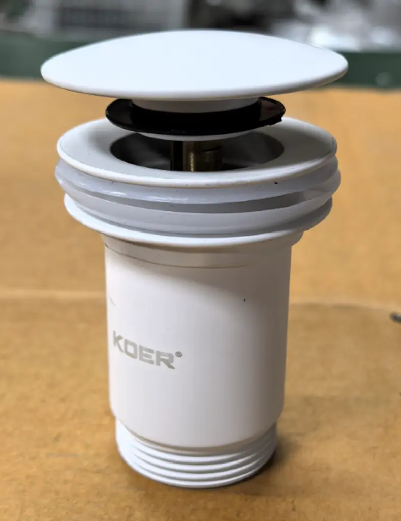 Донний клапан для раковини Koer PW-08-03 без переливу автоматичний Click-Clack 1 1/4″ Білий KR5787 - фото 5
