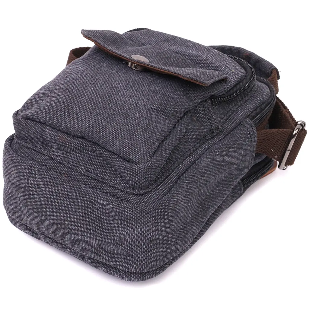 Компактная мужская сумка из плотного текстиля Vintage 14,5х19х10,5 см sum0028965 - фото 5