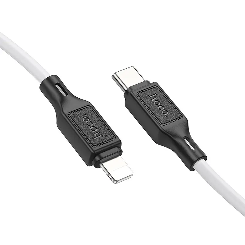 Дата кабель Hoco X 90 Cool silicone Type-C to Lightning 20 W (1 m) White - фото 3