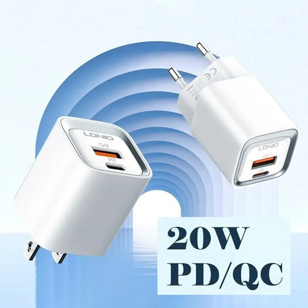 Зарядний пристрій Ldnio A2318C USB/ Type-C QC PD білий + кабель Type-C to Type-C - фото 2