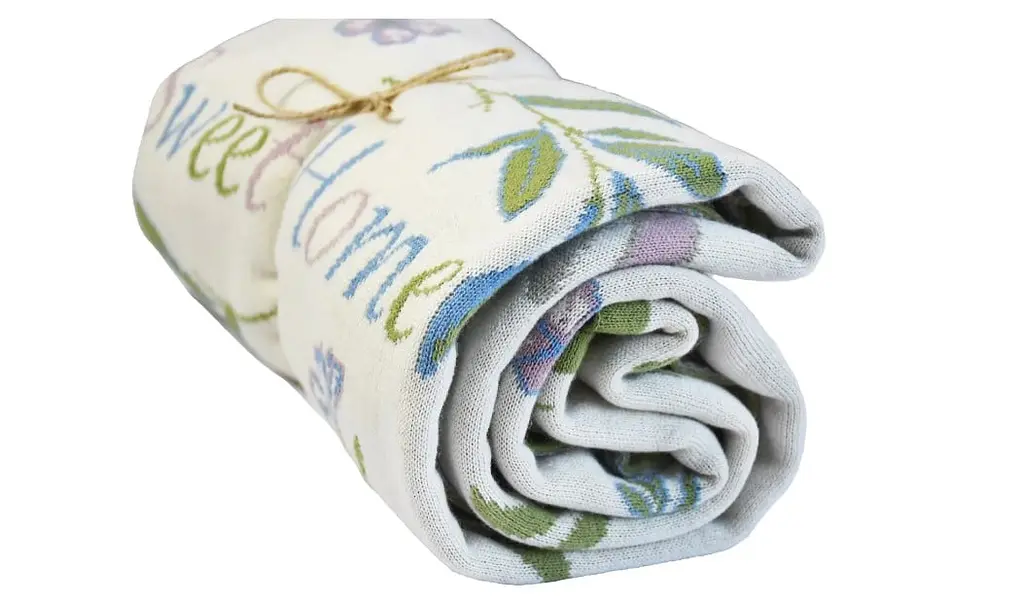 Плед Прованс Sweet home в'язаний 130х170 см бежевий із зеленим (28456) - фото 3